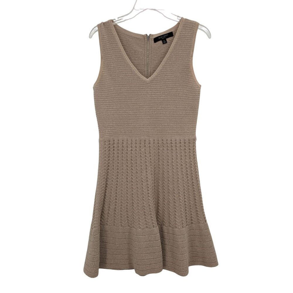 Knit Fit & Flare Sparkle Dress Pointelle Shimmer Romantic Coquette Twee Size S